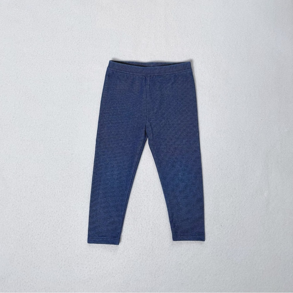 Baby Gap Toddler Girl Navy Denim Blue Soft Cotton Stretch Casual Leggings 18-24M